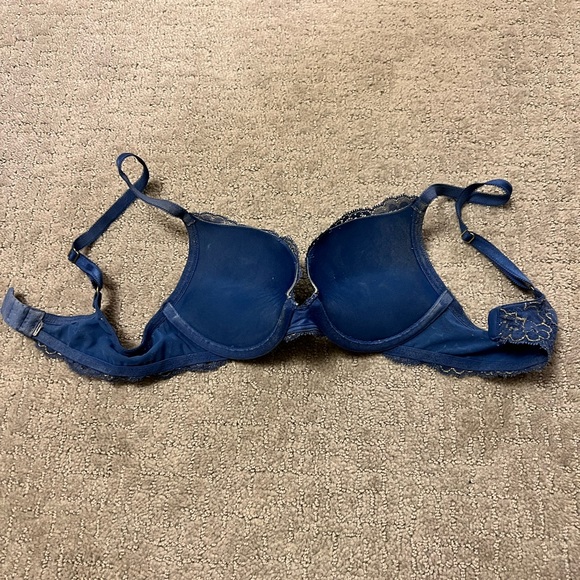 Victorias Secret Dream Angels Push Up Bra Lace Navy Gold 32B. - Picture 4 of 4